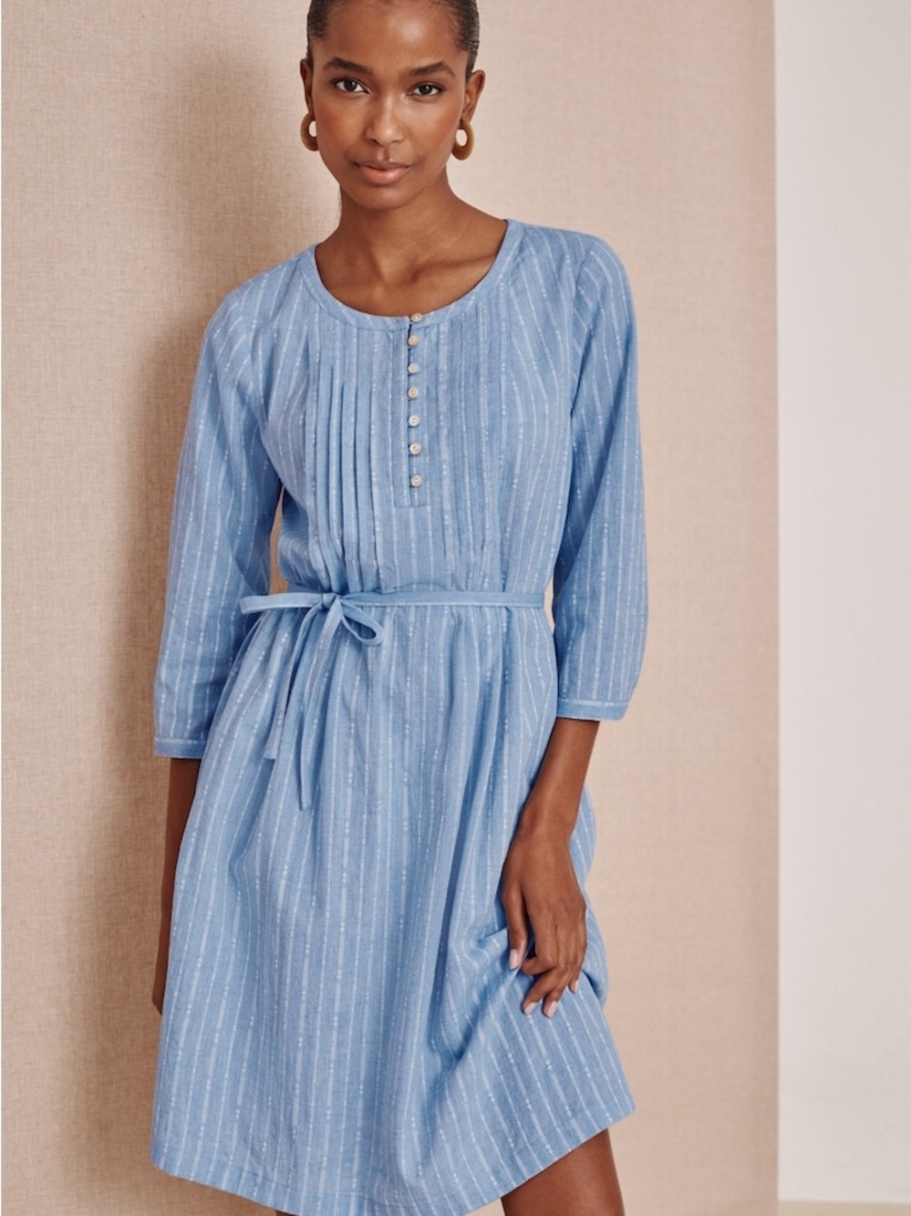 Pure Jill Dobby Henley Dress